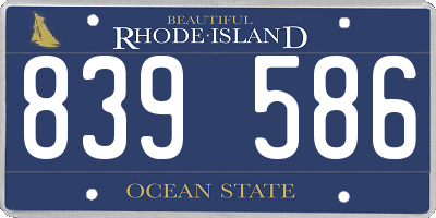 RI license plate 839586