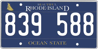 RI license plate 839588