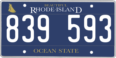 RI license plate 839593