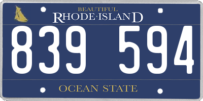 RI license plate 839594
