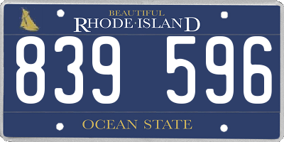 RI license plate 839596