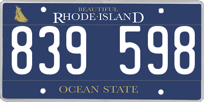 RI license plate 839598