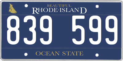 RI license plate 839599