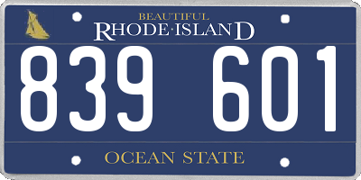 RI license plate 839601