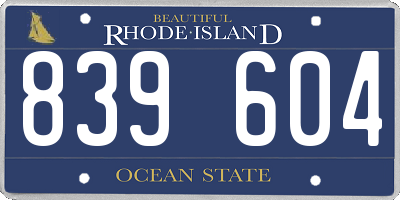 RI license plate 839604