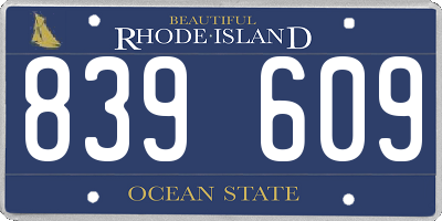 RI license plate 839609