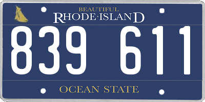 RI license plate 839611