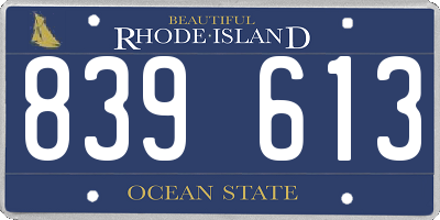 RI license plate 839613