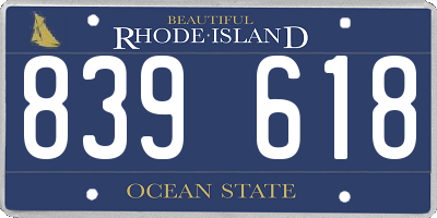 RI license plate 839618