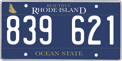 RI license plate 839621