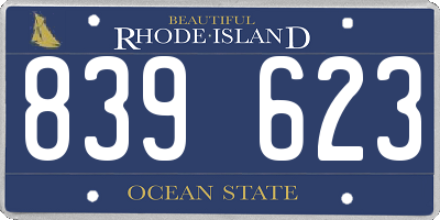 RI license plate 839623