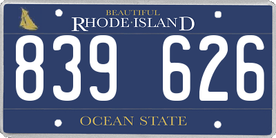 RI license plate 839626