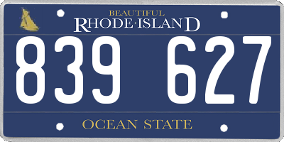 RI license plate 839627