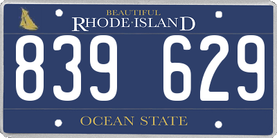 RI license plate 839629