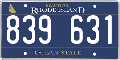 RI license plate 839631