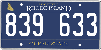 RI license plate 839633