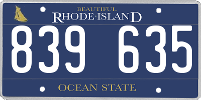 RI license plate 839635