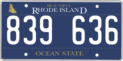 RI license plate 839636