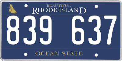 RI license plate 839637