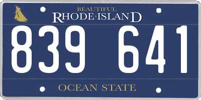 RI license plate 839641