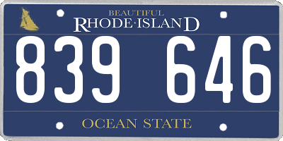 RI license plate 839646