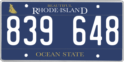 RI license plate 839648