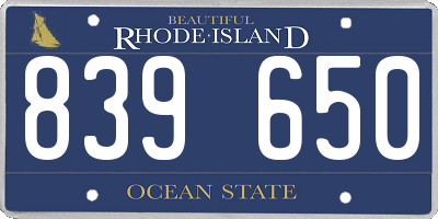 RI license plate 839650