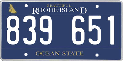 RI license plate 839651