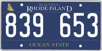 RI license plate 839653