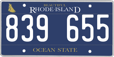 RI license plate 839655