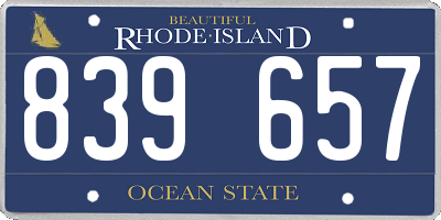 RI license plate 839657