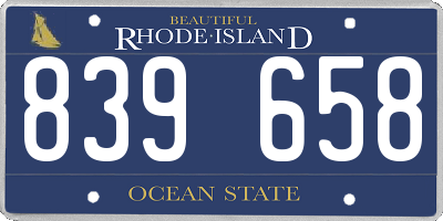 RI license plate 839658