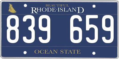 RI license plate 839659