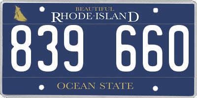 RI license plate 839660