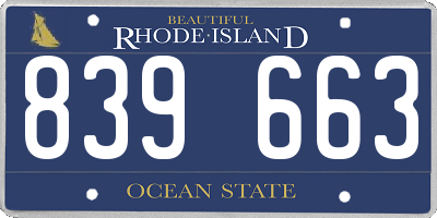 RI license plate 839663
