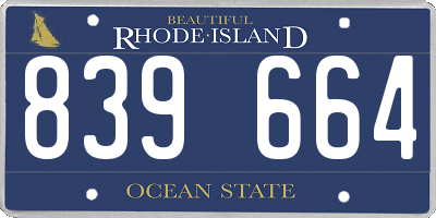 RI license plate 839664