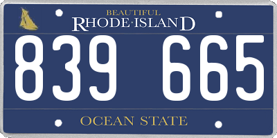 RI license plate 839665