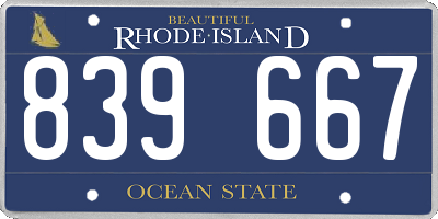 RI license plate 839667