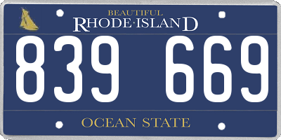 RI license plate 839669