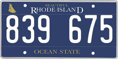 RI license plate 839675