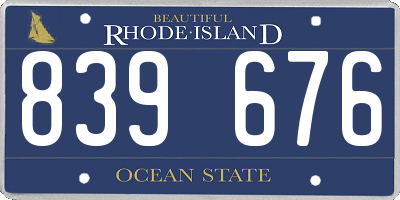 RI license plate 839676