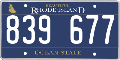 RI license plate 839677