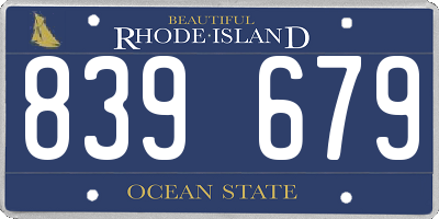 RI license plate 839679