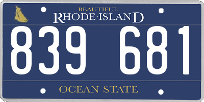 RI license plate 839681