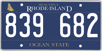 RI license plate 839682