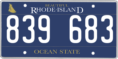 RI license plate 839683