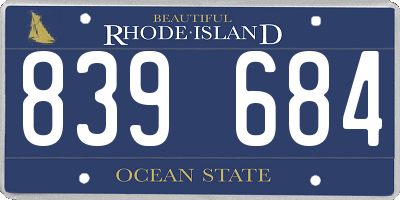 RI license plate 839684