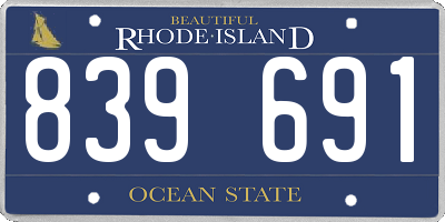 RI license plate 839691