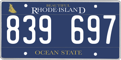RI license plate 839697