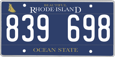 RI license plate 839698